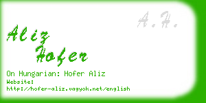 aliz hofer business card